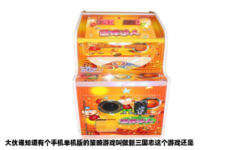 大伙谁知道有个手机单机版的策略游戏叫做新三国志这个游戏还是