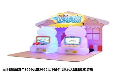 高手帮我配置个3000元或3000以下配个可以玩大型网络3D游戏