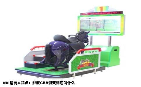 ## 请高人指点：那款GBA游戏到底叫什么