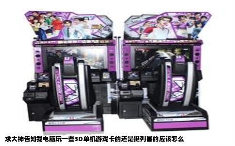 求大神告知我电脑玩一些3D单机游戏卡的还是挺列害的应该怎么