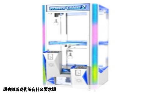 想去做游戏代练有什么要求呢